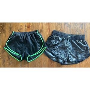 Nike Bundle (2) Running Drawstring Shorts with Built In Briefs, sz L
